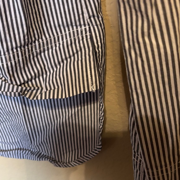 J. Crew Blue and White Striped Button-Shoulder Long Sleeve Top - Picture 4 of 5